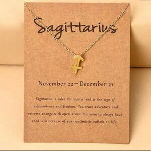 🎉 New Sagittarius Zodiac Gold Plated Necklace